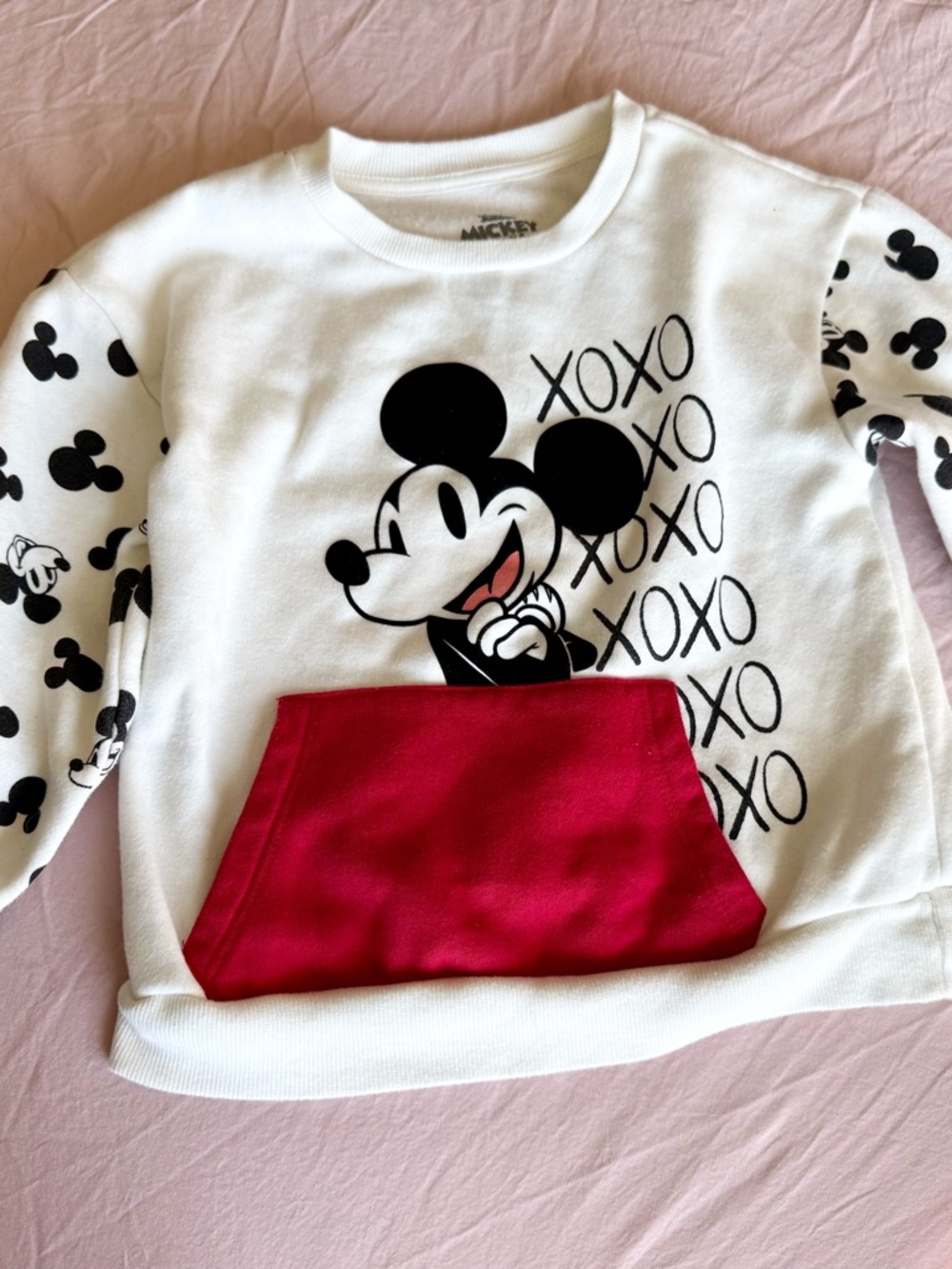 Disney Mickey Mouse White & Red Kids Sweatshirt valentines